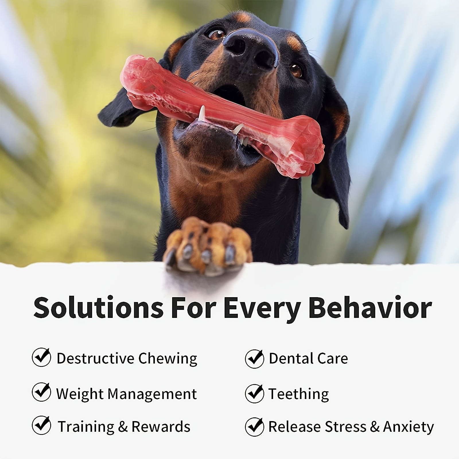 Silicone Dog Bite Toy, Natural - Indestructible Dog Chew Toy recension och pris