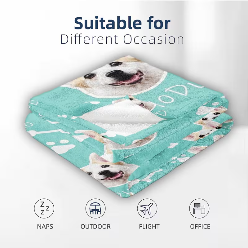1PC Custom Dog Photo Blanket P - Pet Beds recension och pris