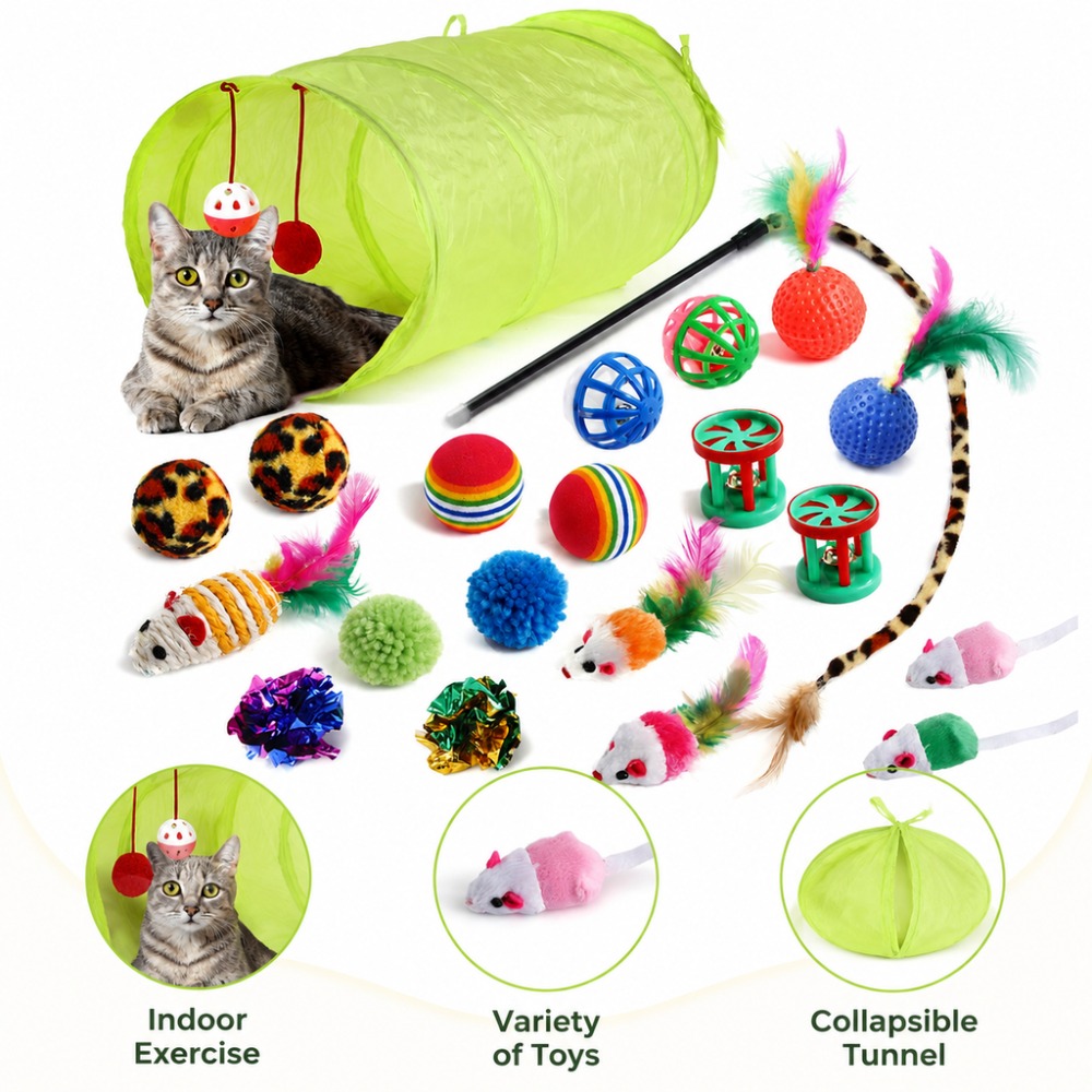 Kitten Play Toy Assortment Fea - Catnip Interactive Plush Mouse recension och pris