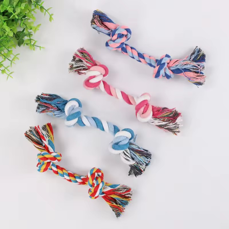 Colorful Pet Cotton Rope Knot  - Indestructible Dog Chew Toy recension och pris